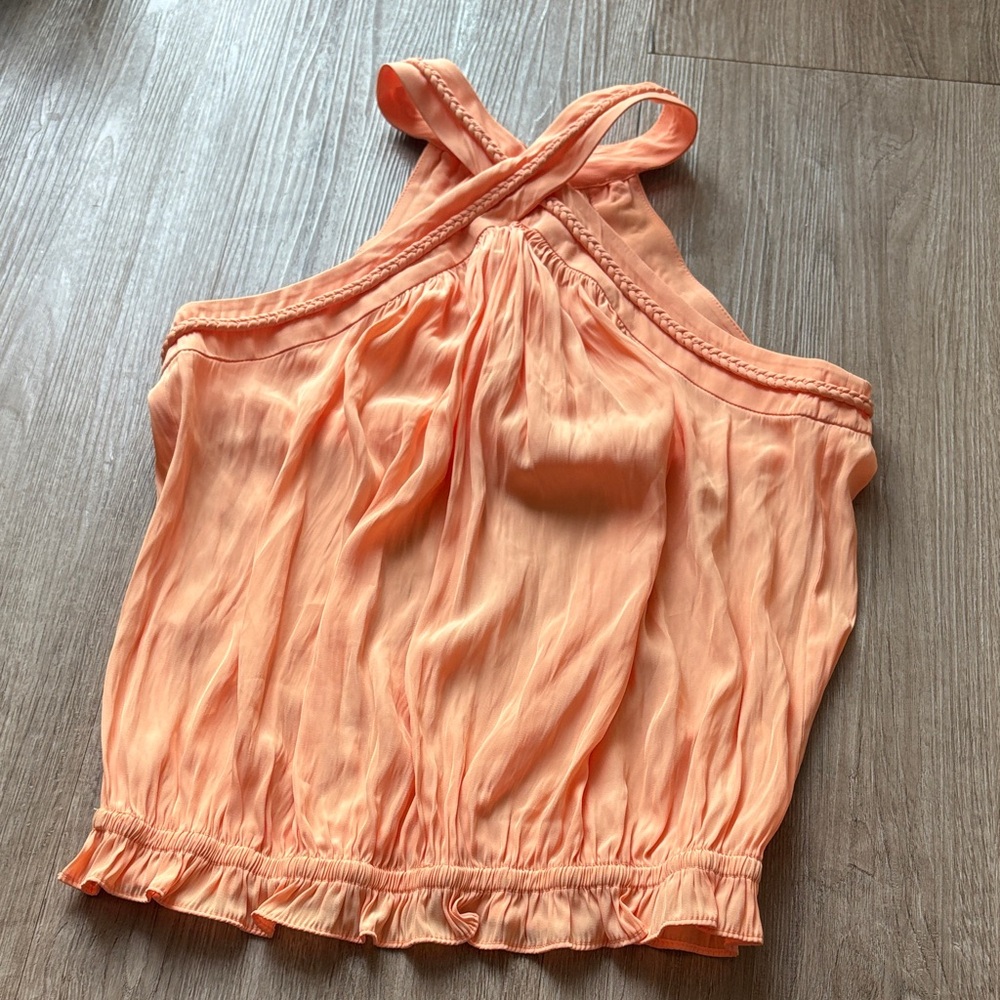 Ramy Brook Peach Crisscross Halter Camisole